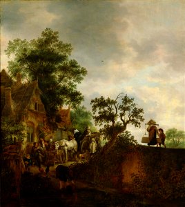 Isaak van Ostade - Travellers Halting at an Inn - Google Art Project