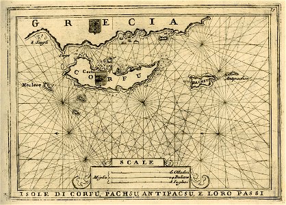 Isole di Corfú, Pachsu, Antipacsu, e loro passi - Coronelli Vincenzo - 1688