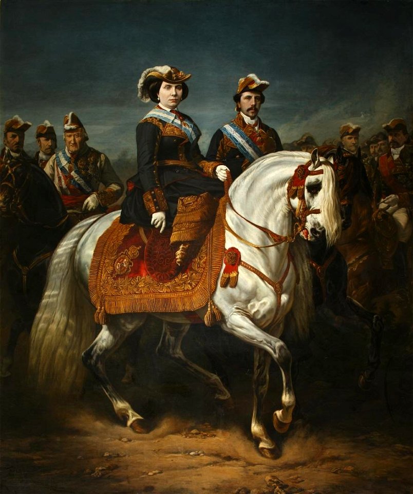 Isabel II dirigiendo una revista militar (1867) Porion