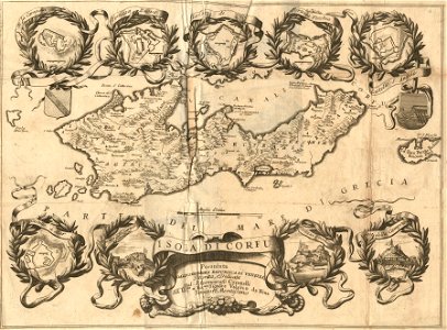 Isola di Corfú posseduta dalla Serenissima Republica di Venetia - Coronelli Vincenzo - 1688