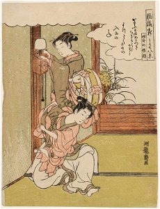 Isoda Koryūsai (c. 1770–72) Fūryū Zashiki Hakkei- Tokei no banshō