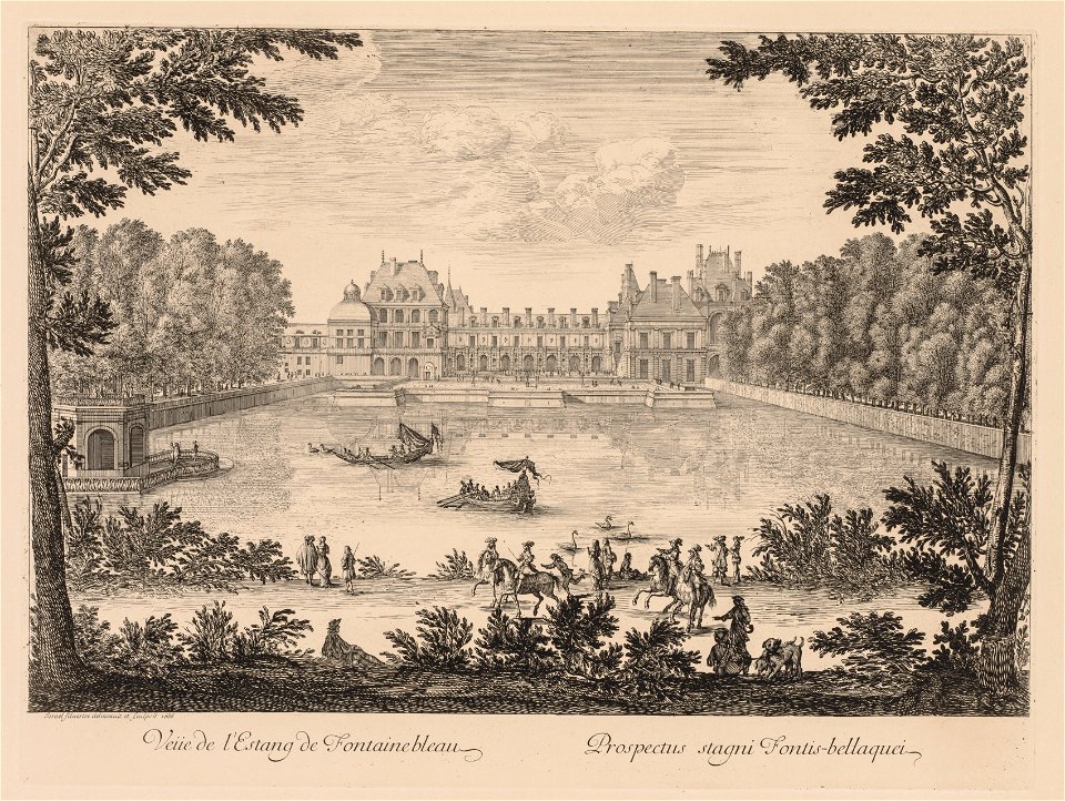 Israël Silvestre (French, 1621-1691) - Vue de l'Etang de Fontainebleau - 1950.183 - Cleveland Museum of Art