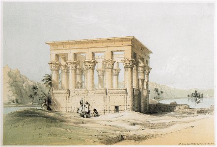 Island of Philae, Nubia - Allan John H - 1843. Free illustration for personal and commercial use.