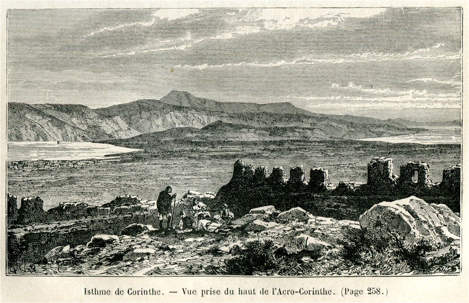 Isthme de Corinthe - Vue prise du haut de l'Acro-Corinthe - Belle Henri - 1881