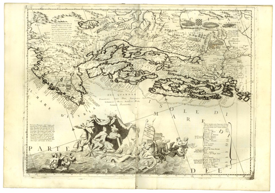 Isole della Dalmatia divise nesuoi contadi parte occidentale 1697