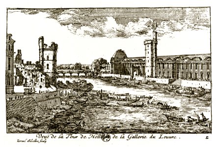 Israël Silvestre, Vues de Paris 131 Veuë de la Tour de Nelle, et de la Gallerie du Louvre