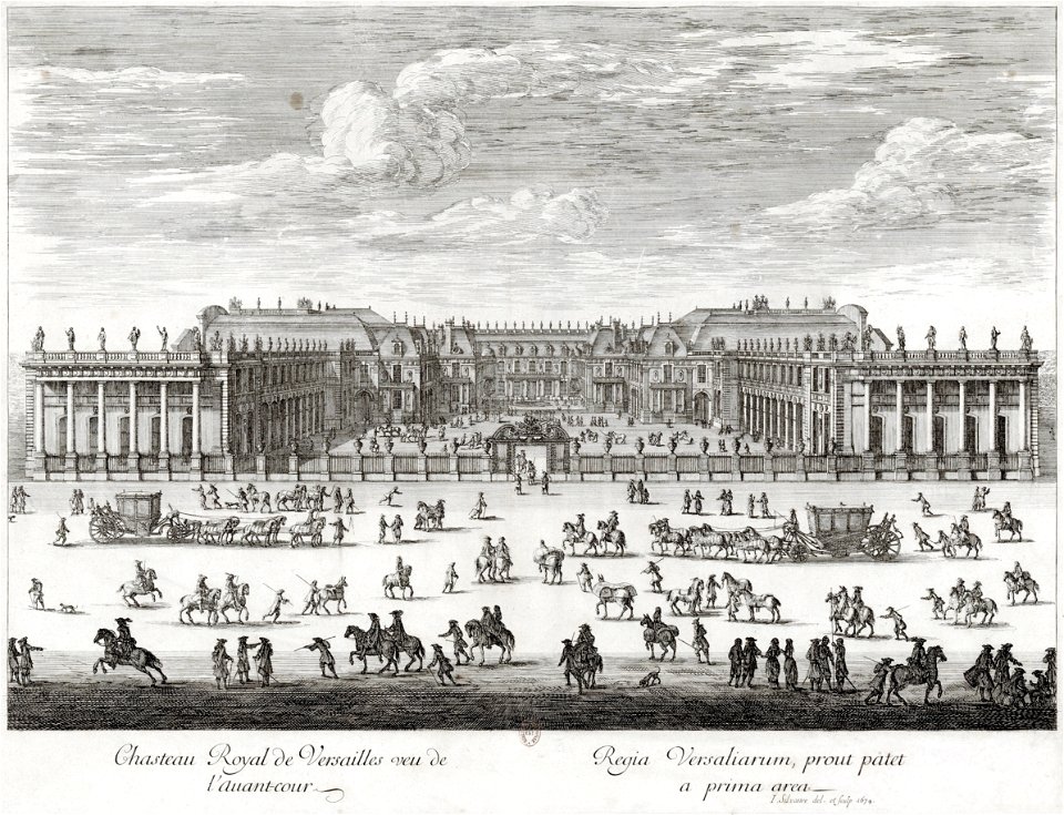 Israël Silvestre, Chasteau Royal de Versailles veu de l'avant-cour, 1674