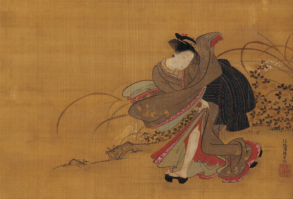 Isoda Koryusai - Beauty in an Autumn Field - Google Art Project