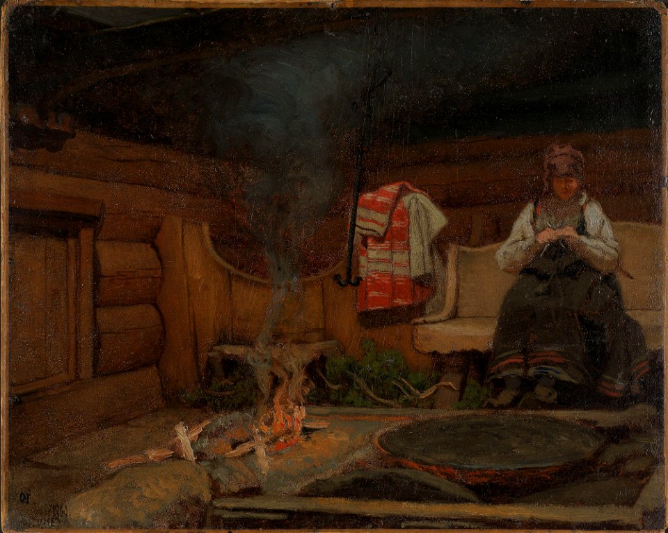 Olaf Isaachsen - Farm Interior from Setesdal - NG.M.00446m - National Museum of Art, Architecture and Design