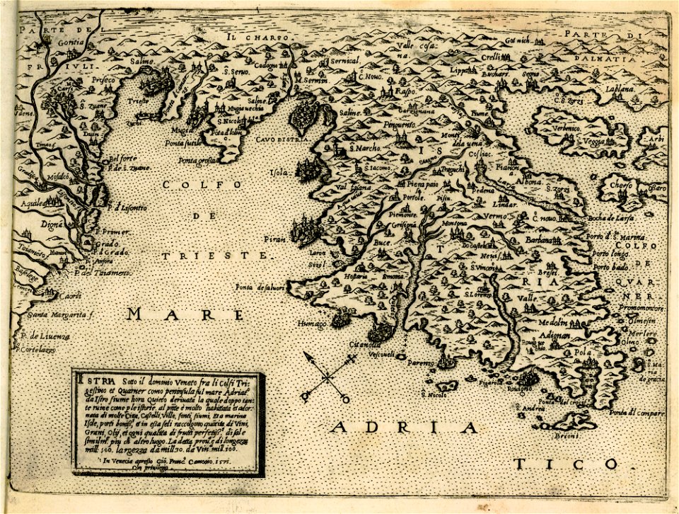Istria Sotto li dominio Veneto - Camocio Giovanni Francesco - 1574