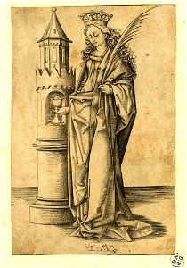 Israhel van Meckenem - Santa Bárbara