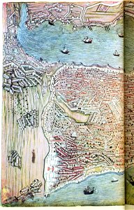 Istanbul in the 16th century - left. Free illustration for personal and commercial use.