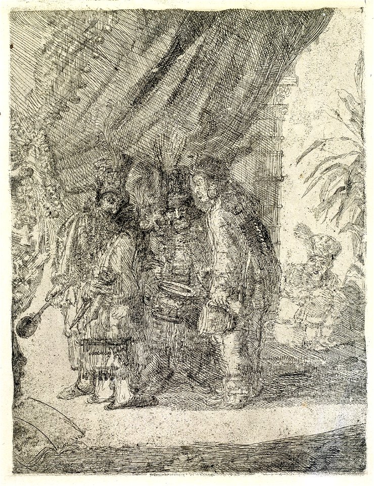 Iston, Pouffamatus, Cracozie en Transmouffe, beroemde Perzische geneesheren, onderzoeken de stoelgang van Darius na de slag van Arabela, James Ensor, MSK Gent, 1998-B-6-3 (T6)