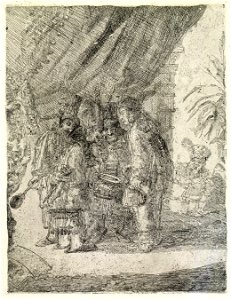 Iston, Pouffamatus, Cracozie en Transmouffe, beroemde Perzische geneesheren, onderzoeken de stoelgang van Darius na de slag van Arabela, James Ensor, MSK Gent, 1998-B-6-3 (T6)