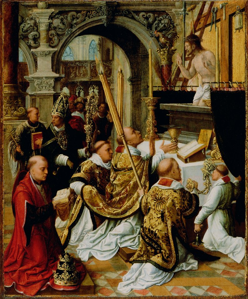 Adriaen Ysenbrandt (Netherlandish, active 1510 - 1551) - The Mass of Saint Gregory the Great - Google Art Project