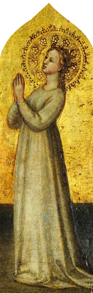 Italian (Florentine) School - A Crowned Female Saint in Prayer (Saint Elizabeth^) - 998389 - National Trust
