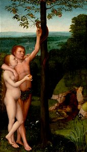 Adriaen Isenbrant - The temptation of Adam and Eve