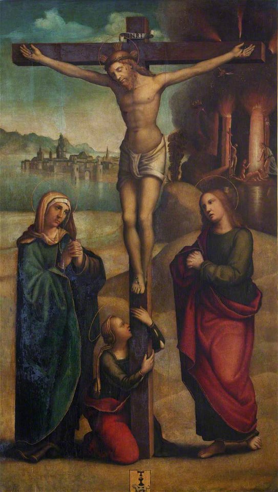 Italian (Marchigian) School (possibly) - The Crucified Christ, with the Virgin Mary, Saint John the Evangelist, and the Magdalen - 355571 - National Trust