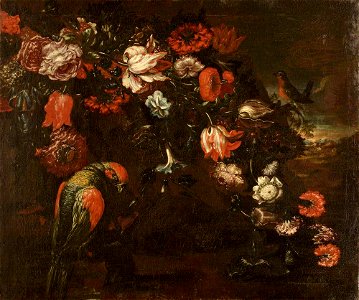 Italian (Neapolitan) School - Sprays of Flowers and a Macaw - 254693 - National Trust