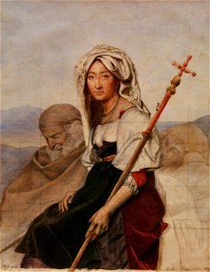 Italian peasant woman with a crook (1839) - Guillaume Bodinier