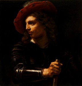 Italian School - A Young Man in Armour Wearing a Red Cap and Holding a Staff - 108887 - National Trust