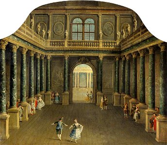 Italian School - A Columned Stage Set with a Ballet Scene - 207842 - National Trust