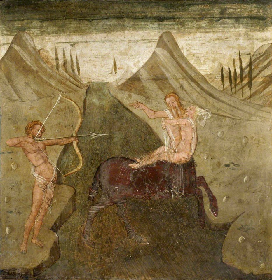 Italian (Florentine) School - The Rape of Deianeira with Hercules Drawing His Bow at Nessus (cassone panel) - 354249.2 - National Trust