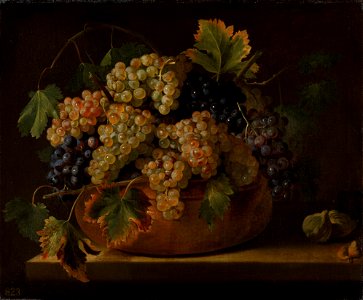 Italian School, Roman (c. 1640^) - Bunches of Grapes in a Bowl - RCIN 402981 - Royal Collection