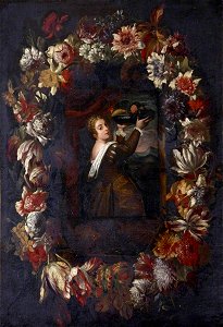 Italian School - 'Titian's Daughter' in a Wreath of Flowers - 872246 - National Trust