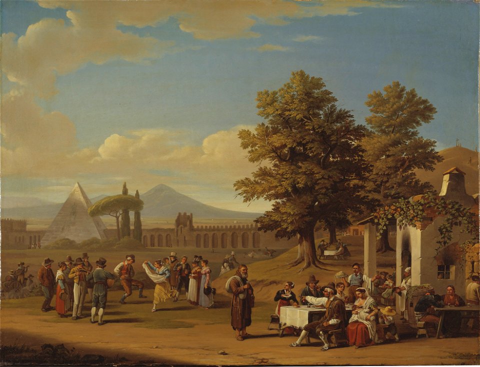 Italian Harvest Festival at Monte Testaccio near Rome (Hjalmar Mörner) - Nationalmuseum - 18001