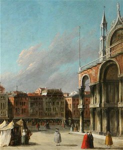 Italian (Venetian) School - A Corner of St Mark's Square with the Basilica, Venice - 814207 - National Trust. Free illustration for personal and commercial use.