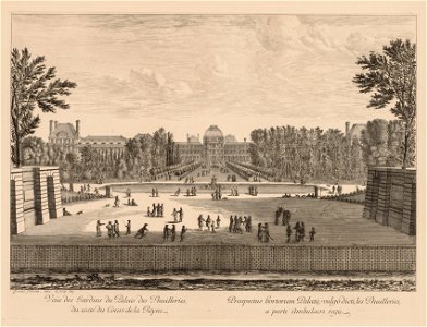 Israël Silvestre (French, 1621-1691) - Vue du palais et des jardins des Tuileries, du côté du cours la Reine - 1950.176 - Cleveland Museum of Art