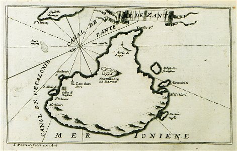 Isle de Zante - Peeters Jacob - 1690. Free illustration for personal and commercial use.
