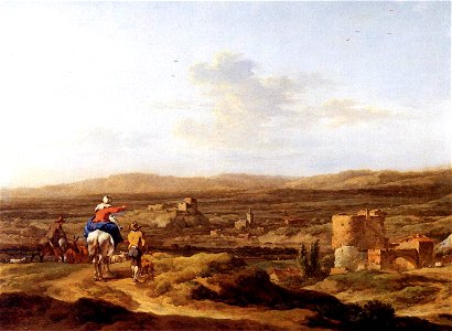 Italian Landscape with Mountain Plateau 1655 Nicolaes Berchem