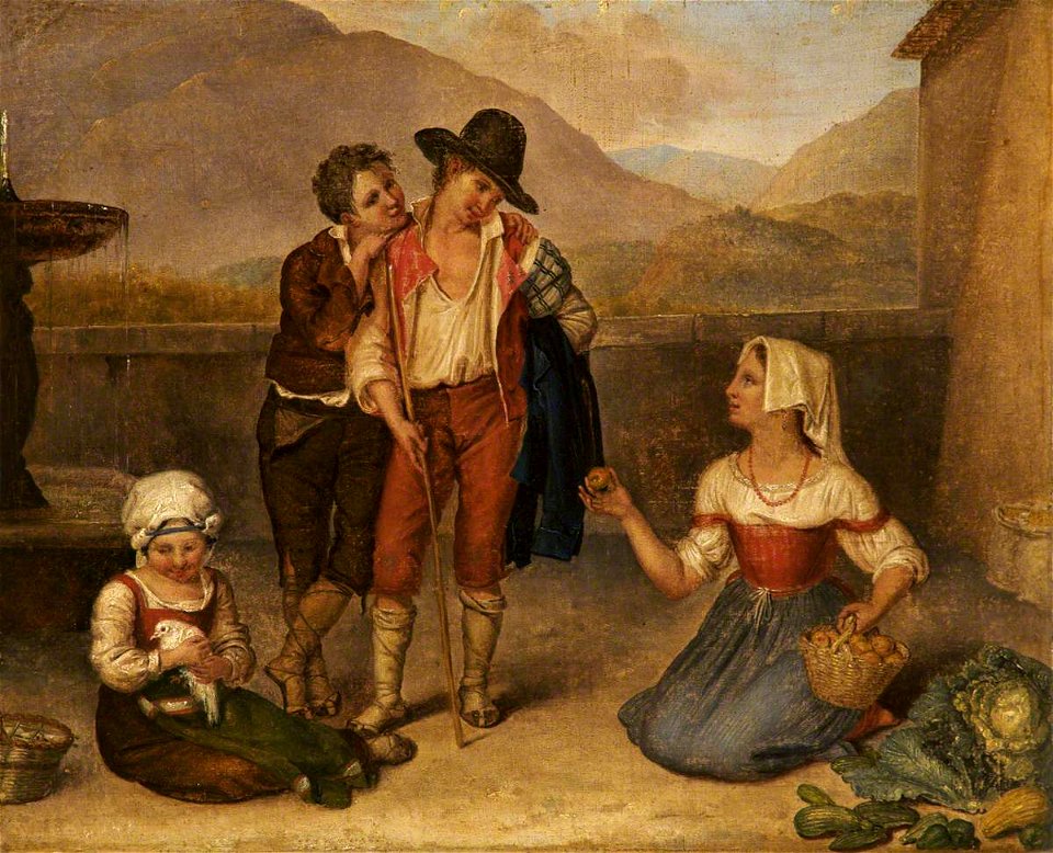 Italian (Roman) School - Italian Peasant Children Selling Vegetables - 1298323.2 - National Trust