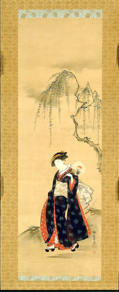 Isoda Koryusai - Beauty Beneath a Willow Tree - 1931.483 - Art Institute of Chicago