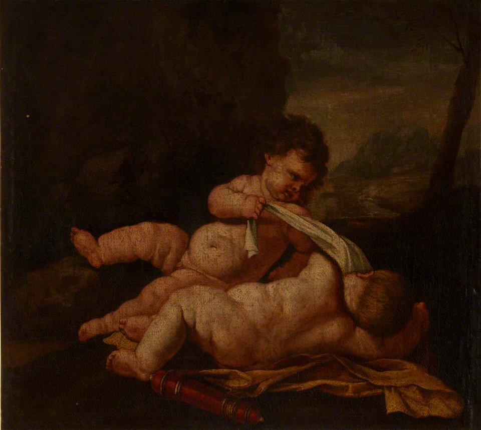 Italian School - Two Putti Playing in a Landscape - 1507724 - National Trust