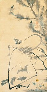 Ito Jakuchu, Japanese, Fukurojin (Fukurokuju), the God of Longevity and Wisdom, c. 1790, Japan, Edo period (1617–1868), Hanging scroll; ink and light colors on paper, Kimbell Art Museum