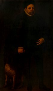 Italian School, Bolognese (c. 1570) - Portrait of a Man with a Spaniel - RCIN 406149 - Royal Collection