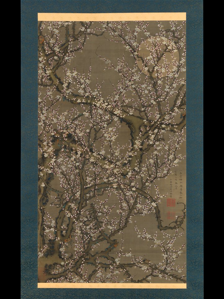 Itō Jakuchū - White Plum Blossoms and Moon - 2015.300.213 - Metropolitan Museum of Art