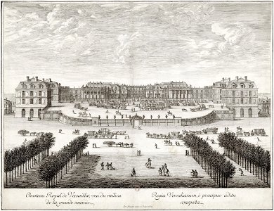 Israël Silvestre, Chasteau Royal de Versailles veu du milieu de la grande avenue, 1674
