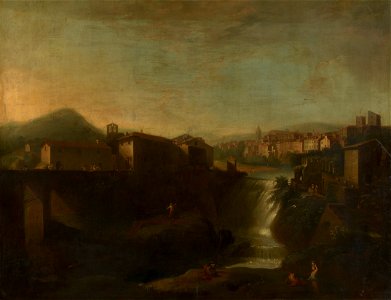 Italian School, 18th century - Landscape with Town and Waterfall - RCIN 406083 - Royal Collection