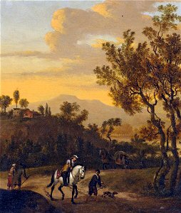 Italienische Landschaft mit Reisenden NL 17-18Jh