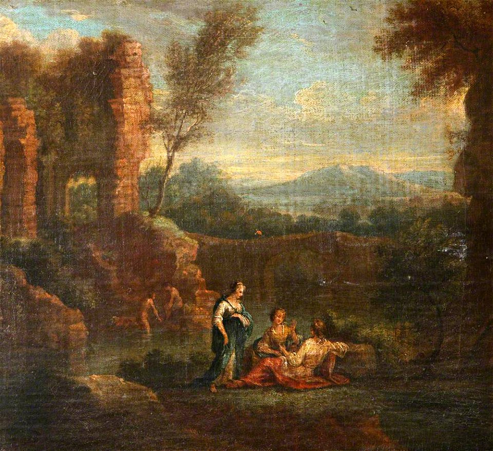 Italo-Flemish School - Classical Landscape with Ruins and Women - 1151341 - National Trust