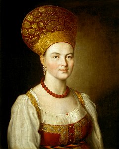 Ivan Argunov - Портрет неизвестной в русском костюме - Google Art Project
