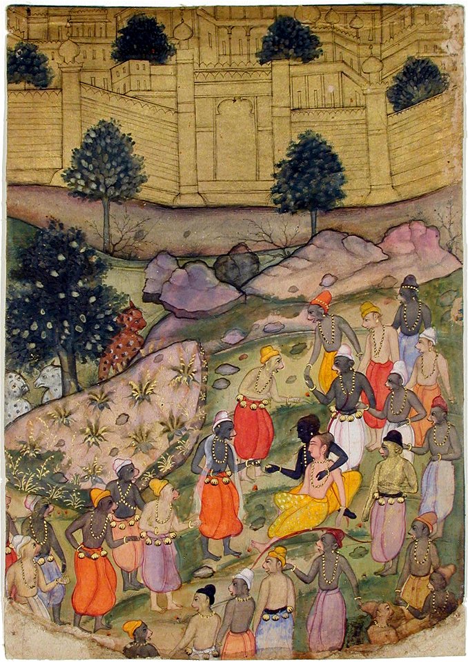 Hanuman's monkey army, Rama and Lakshman in front of the castle in Lanka (6125072936)