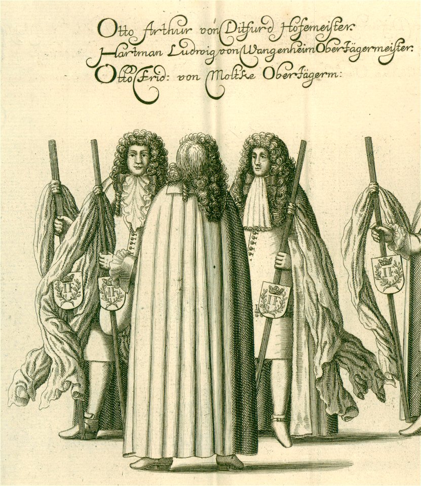 Iusta Funebria Serenissimo Principi Joanni Friderico Brunsvicensium Et Luneburge ... Platte (58-60) Otto Arthur von Ditfurd, Hartman Ludwig von Wangenheim, Otto Frid. von Moltke