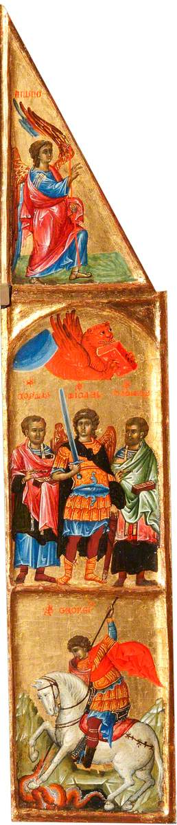 Italo-Byzantine School - Saint Michael between Saint Cosmas and Saint Damian, and the Beast of Saint Mark the Evangelist, Sai - 1246462 - National Trust
