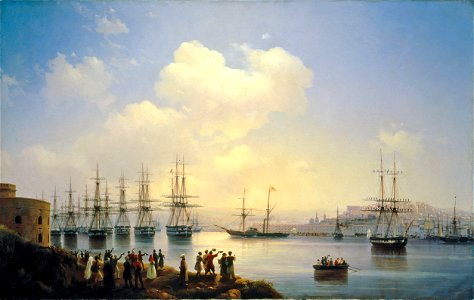 Ivan Constantinovich Aivazovsky - The Russian Squadron on the Sebastopol Roads. Free illustration for personal and commercial use.