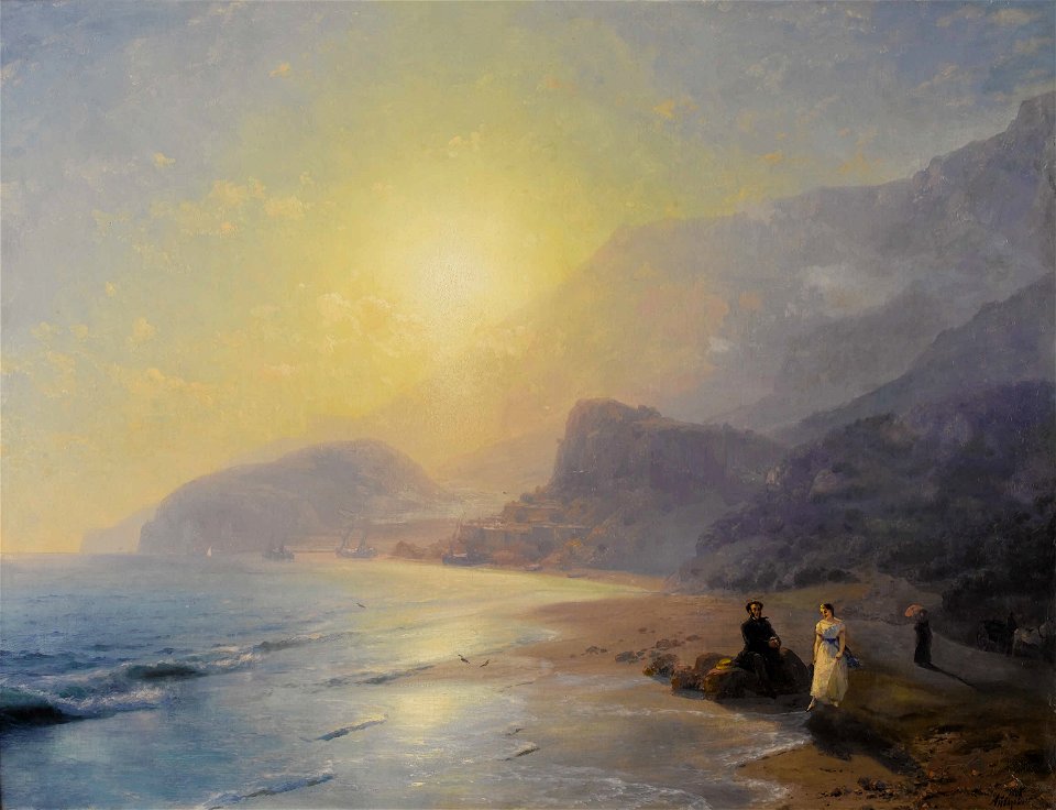 Иван К. Айвазовский - Пушкин на берегу (1886)
